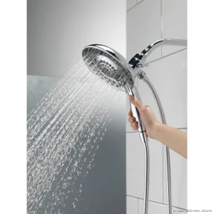 Delta Chrome Adjustable Handheld/Fixed Shower Combo with Five Spray Modes