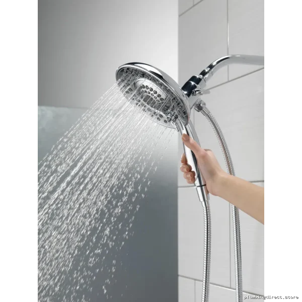 Delta Chrome Adjustable Handheld/Fixed Shower Combo with Five Spray Modes