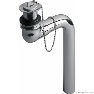 Delta Chrome Bathroom Sink Drain with Overflow - Plug & Chain Offset Design