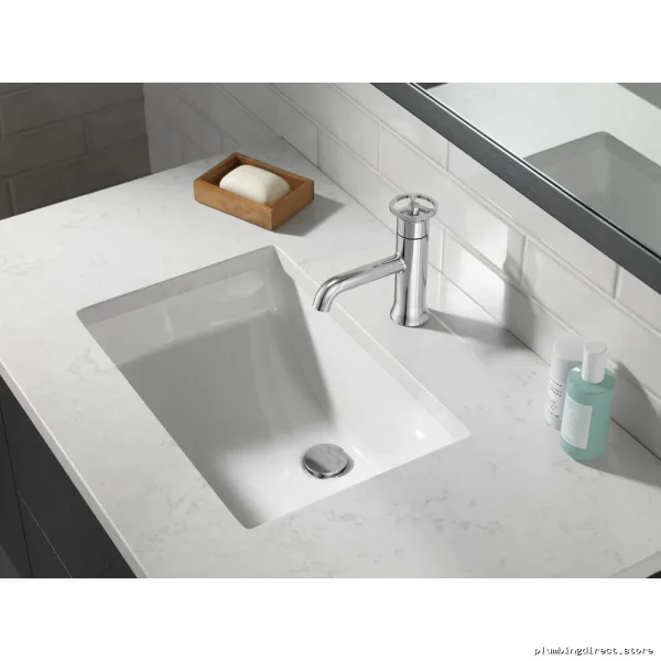 Delta Chrome Trinsic Bathroom Sink Faucet with Pop-Up Drain Assembly - Image 2