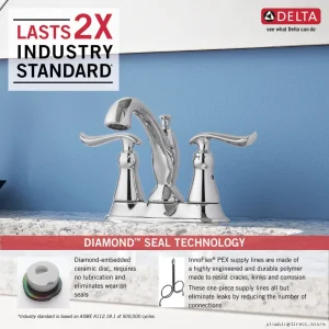 Delta Chrome Centerset Bathroom Faucet - Linden Collection Easy Install