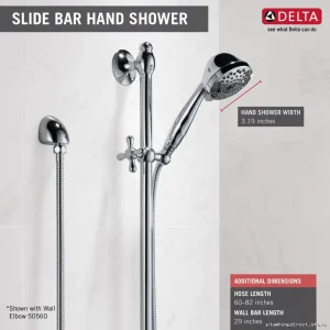 Delta Chrome 7-Spray Handheld Showerhead with Adjustable Slide Bar