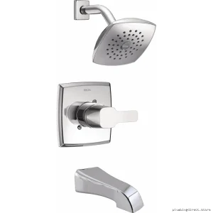 Delta Chrome Kami Tub & Shower Trim Set - Modern Bathroom Upgrade T14481