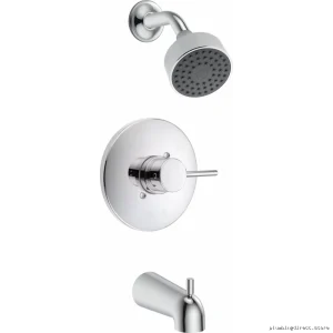 Delta Chrome T14459-PP Modern Cylindrical Tub & Shower Trim Set for Bathrooms