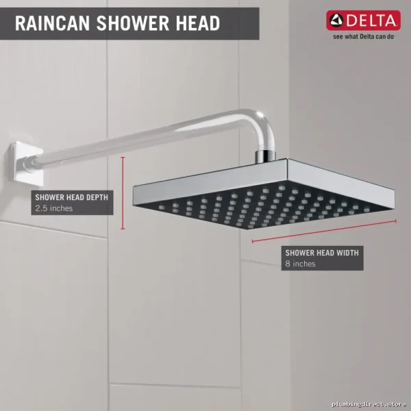 Delta Chrome Rain Shower Head - Single Setting Luxury Spray - Image 5