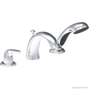 Delta Chrome Classic Roman Tub Faucet Set with Handheld Shower T3716-H20