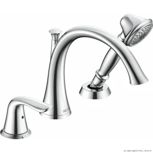 Delta Chrome Roman Tub Faucet with Hand Shower - Lahara T3738 Trim