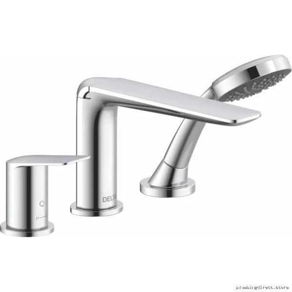 Delta T3771 Chrome Roman Tub Faucet Trim Set with Handheld Shower