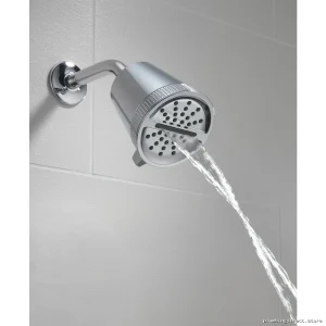 Delta Adjustable 3-Spray Chrome Shower Head with Lumicoat Finish