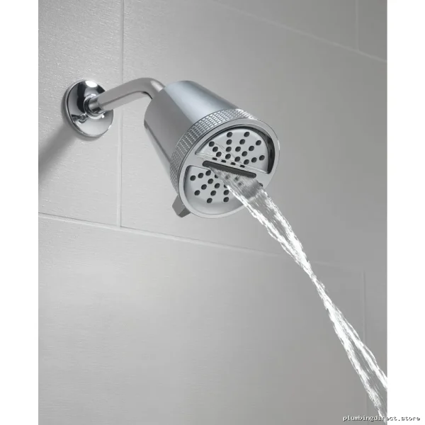 Delta Adjustable 3-Spray Chrome Shower Head with Lumicoat Finish