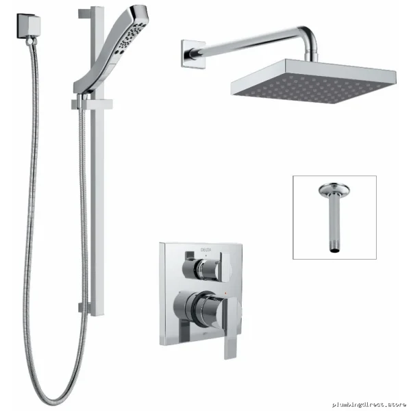 Delta Chrome Shower Kit with Integrated Diverter & Stop Valves - 14 Series