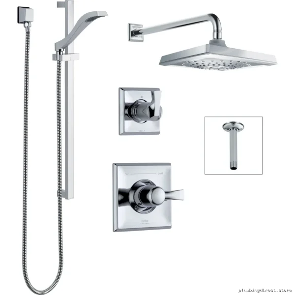 Delta ChromeshowerKit w/Stop Valves DrydenshowerMonitor-Series