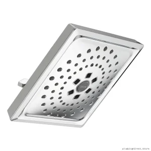 Delta Chrome Square Rainfall Shower Head - 3-Mode H₂Okinetic