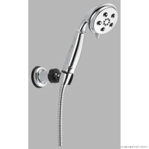 Delta Chrome Wall Mount Hand Shower with 3 H2Okinetic Spray Settings