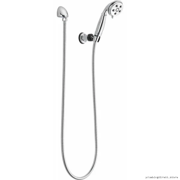 Delta Chrome Wall Mount Hand Shower with 3 H2Okinetic Spray Settings - Image 2