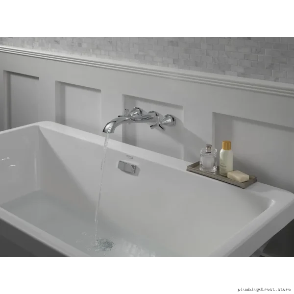 Delta Chrome Wall-Mounted Bathtub Filler Trim – Modern Design Model #T57-