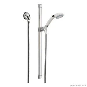 Delta Chrome/White 51551-WHBDS 2-Setting Handheld Shower with Adjustable Slide Bar
