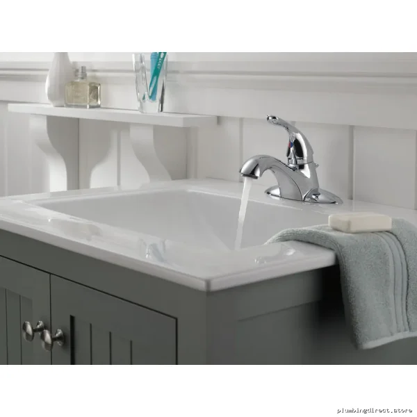 Classic Modern Centerset Bathroom Faucet - Chrome 520-PPU-DST Delta - Image 3