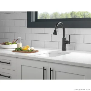 Delta Coranto 9979-BL-DST Bar Faucet with Pulldown Spray - Stylish Matte Black Finish
