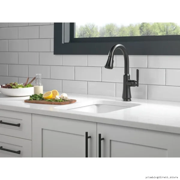 Delta Coranto 9979-BL-DST Bar Faucet with Pulldown Spray - Stylish Matte Black Finish