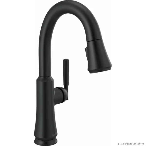 Delta Coranto 9979-BL-DST Bar Faucet with Pulldown Spray - Stylish Matte Black Finish - Image 4