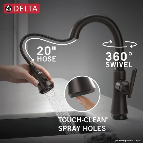 Delta Coranto 9979T-RB-DST Touch Bar Faucet - Venetian Bronze Pulldown Kitchen Sink Sprayer - Image 4
