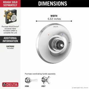 Chrome Series 1 No Handle Valve Trim Dor Valley Model T Delta