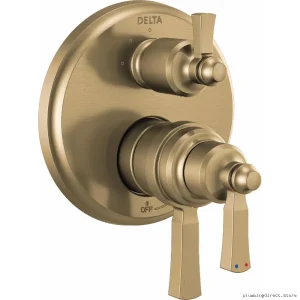 Dorval Monitor 17T Series Valve Trim - 6-Setting Diverter in Champagne Bronze T27T956-CZ Delta
