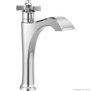 Delta Dorval Chrome Vessel Sink Faucet with Cross Handle 657-DST