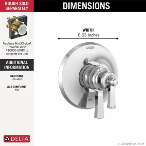 Delta Dorval 17 Chrome Valve Trim Kit T17056 for Monitor Faucets