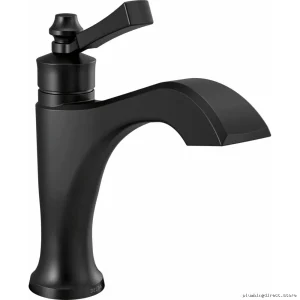 Delta Dorval Matte Black Bathroom Faucet with Pop-Up Drain and Lever