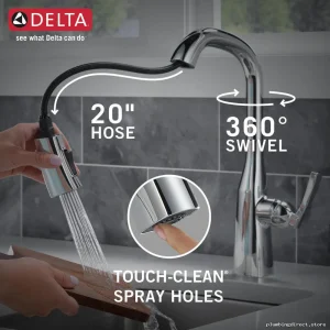Delta Dual Function Bar Prep Faucet - Pull Down Spray & Lumicoat Chrome