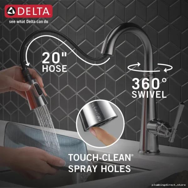 Delta Emmeline Bar Faucet with Pull-Down Spray - Lumicoat Arctic Stainless - Image 2