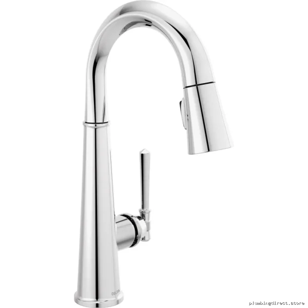 Delta Emmeline Bar Faucet with Pull-Down Spray - Lumicoat Chrome Finish 9982-PR-DST