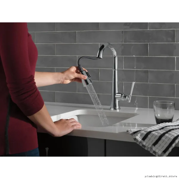 Delta Emmeline Bar Faucet with Pull-Down Spray - Lumicoat Chrome Finish 9982-PR-DST - Image 3