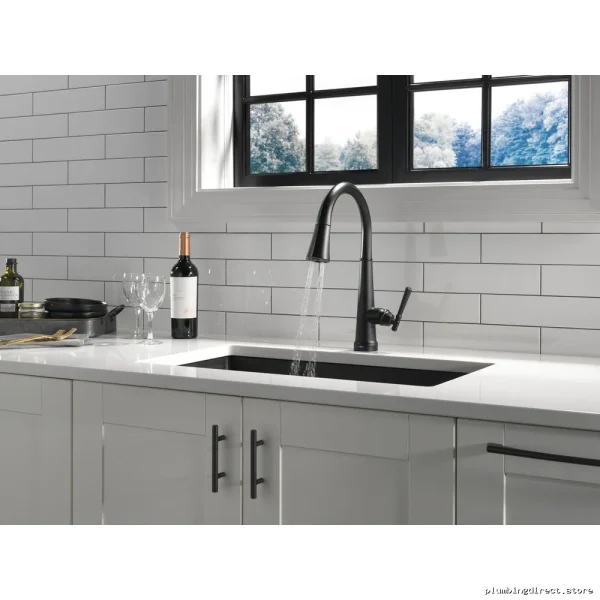 Delta Emmeline Touch Kitchen Faucet with Pulldown Spray Head - Matte Black 9182T-BL-DST - Image 2
