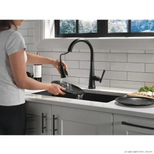 Delta Emmeline Touch Kitchen Faucet with Pulldown Spray Head - Matte Black 9182T-BL-DST