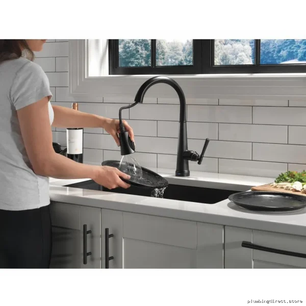 Delta Emmeline Touch Kitchen Faucet with Pulldown Spray Head - Matte Black 9182T-BL-DST