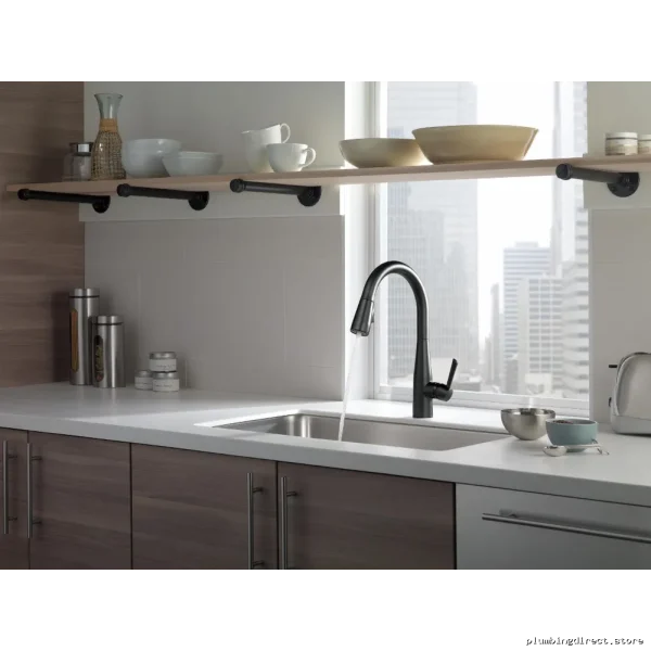Delta Essa Kitchen Faucet - Pull-Down Spray Matte Black 9113-BL-DST - Image 2