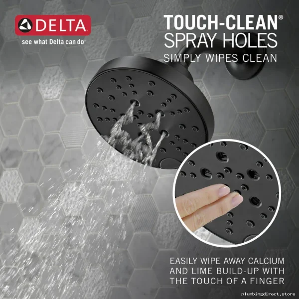 Delta Galeon 17 Series Matte Black Shower Trim with H2Okinetic Spray - Image 2