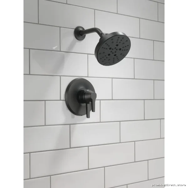 Delta Galeon 17 Series Matte Black Shower Trim with H2Okinetic Spray