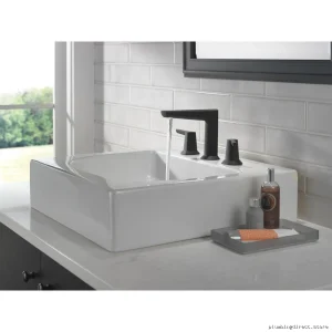 Galeon Matte Black Widespread Faucet - Modern Design 3571-BLMPU-DST Delta