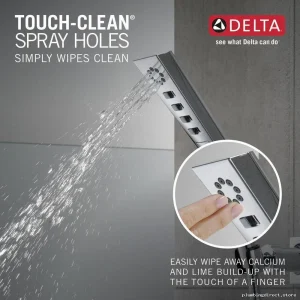Delta H2Okinetic 3-Spray Setting Wall Mount Handheld Shower with Lumicoat Chrome Finish - Model 55799-PR
