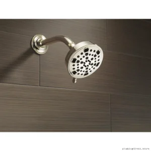 Delta Modern H2Okinetic 5-Setting Polished Nickel Shower Head - Water-Saving Design