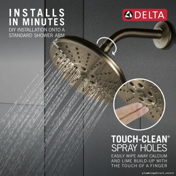 Delta H2Okinetic Rain Shower Head - Champagne Bronze Finish - Image 2