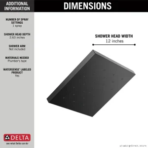 Delta H2Okinetic Shower Head Matte Black UltraSoak 52161-BL