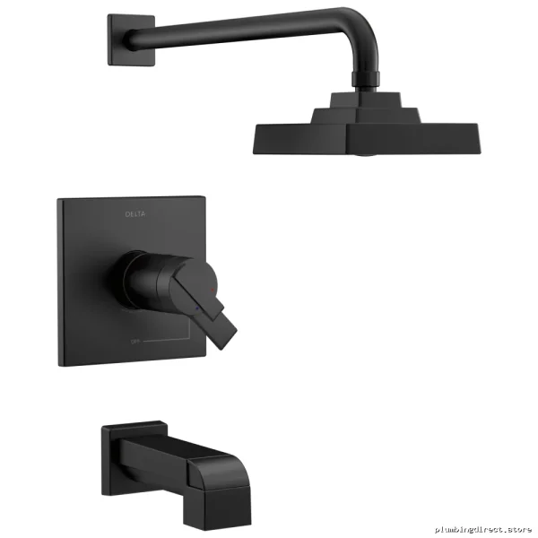 Delta H2Okinetic Tub & Shower Trim with TempAssure Matte Black T17T467-BL