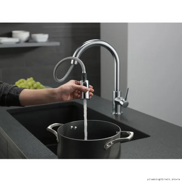 Delta HiArc Pulldown Kitchen Faucet - Low Flow/Arctic Steel - Image 2