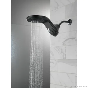 Delta HydroRain H2Okinetic Showerhead Matte Black 2-in-1 Spray