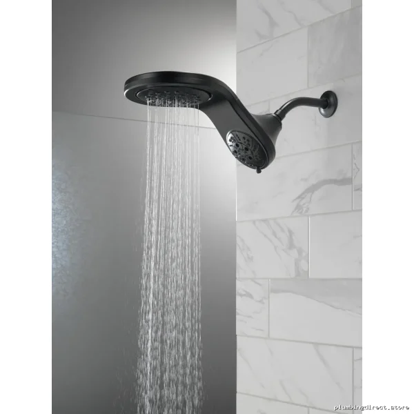 Delta HydroRain H2Okinetic Showerhead Matte Black 2-in-1 Spray